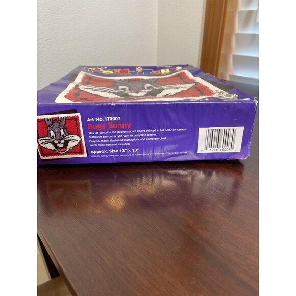 1994 Looney Tunes Bugs Bunny Latch Hook Kit 13"x13" Full Color - Picture 5 of 7